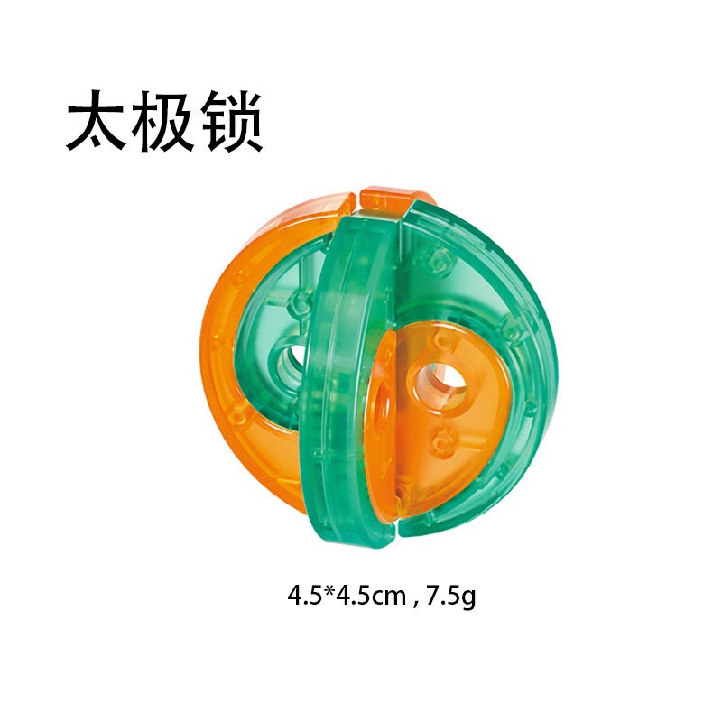 New Luban Lock Transparent Glass Color Series Various Difficulty Puzzle Super Difficult Children'S Puzzle Kongming Lock Toy - Image 1